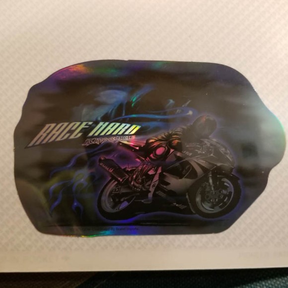 '02 ZUM Cycle "Race Hard" prism vending mach. sticker - Picture 2 of 6
